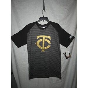 Minnesota Twins (Stitches) Gray Medium Embroidered Polyester / Cotton T Shirt